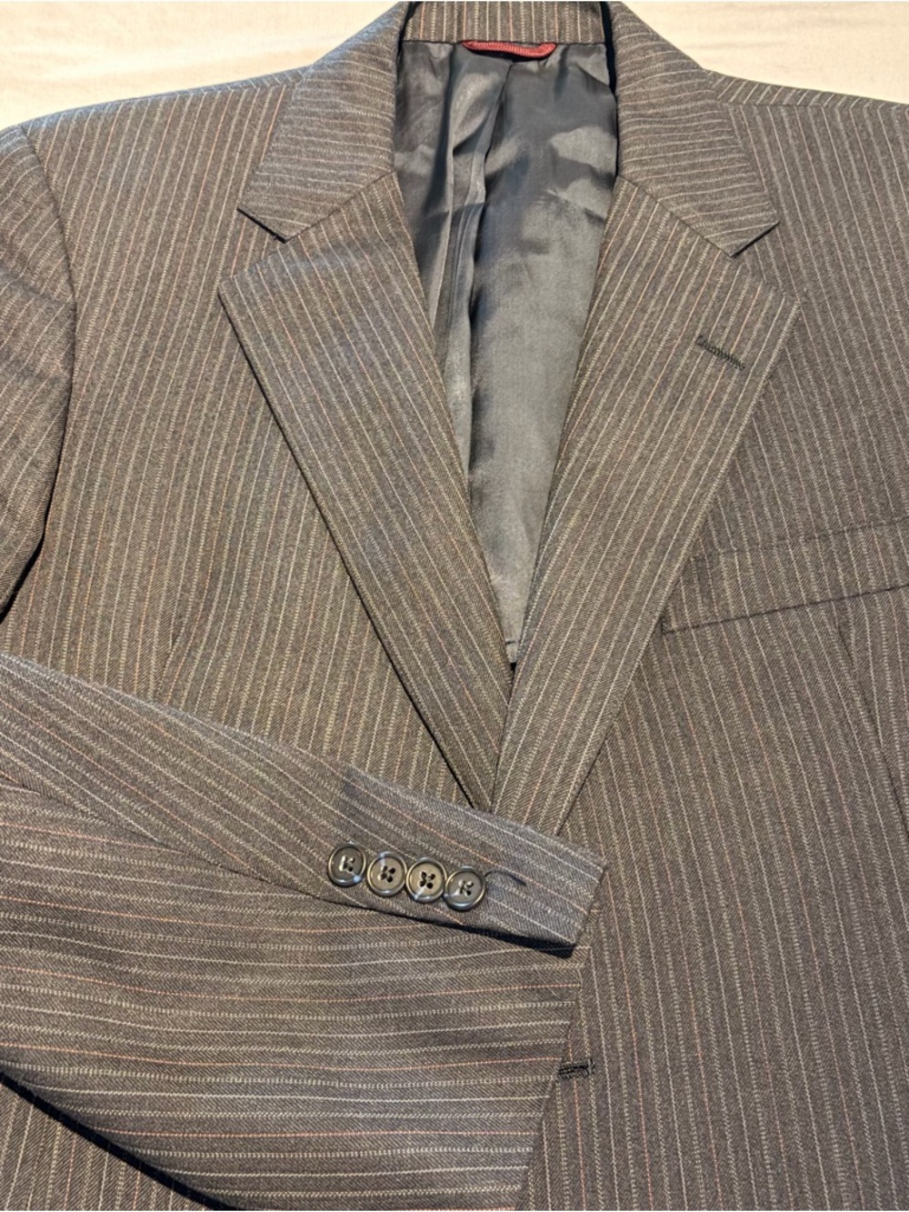 Hart Schaffner Marx Escadrille Collection Charcoal Pinstripe Blazer Men’s 42R